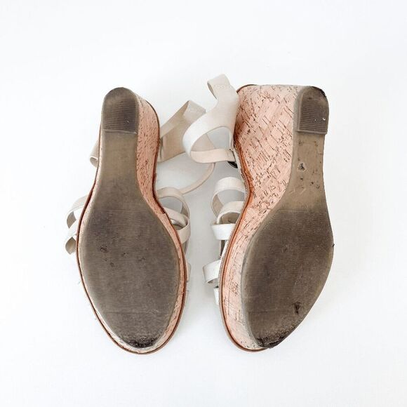 Harlow Womens Strappy Cork Wedge Heel Platform Sandals Tan Size 8 - Picture 8 of 8